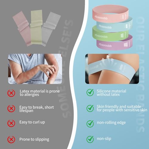 2-Pack Heavy Resistance Bands for Glutes & Legs - 25/50 lb