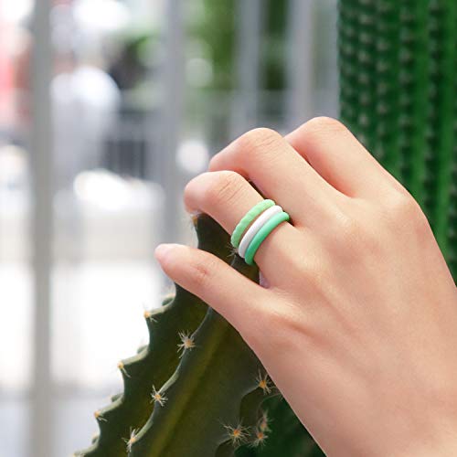 10-Pack Silicone Wedding Ring Set for Women - Braided & Thin Lavender/Pink