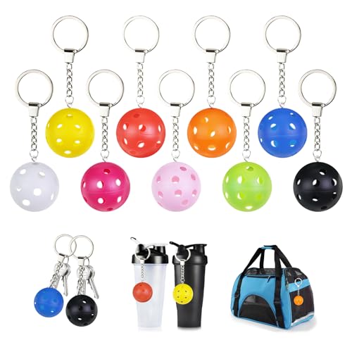 Pickleball Keychain Set - 9-Pack Mini Sports Ornaments for Bags