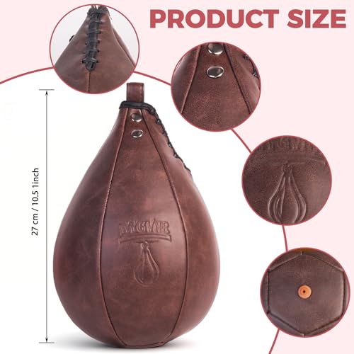 Brown Speed Punching Bag for Boxing Training Home Gym Fitness - 10" x 7"