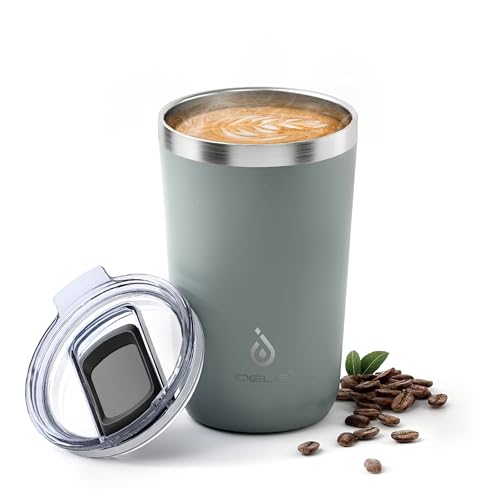 Ideus 20oz Tumbler with Splash-Proof Sliding Lid, Gray - Double Wall Stainless Steel