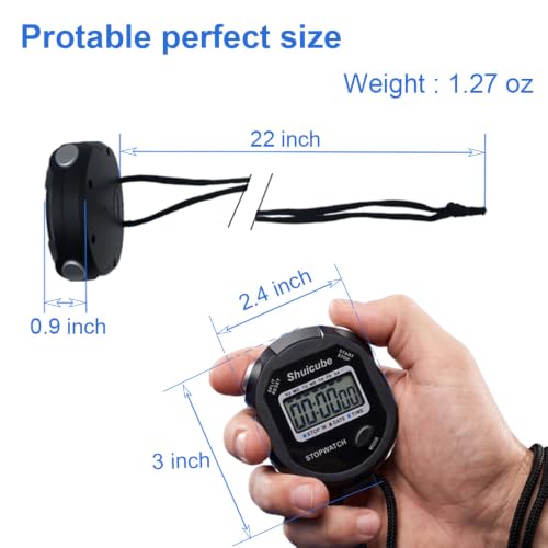 Digital Stopwatch Timer with Large Display & Replaceable Battery