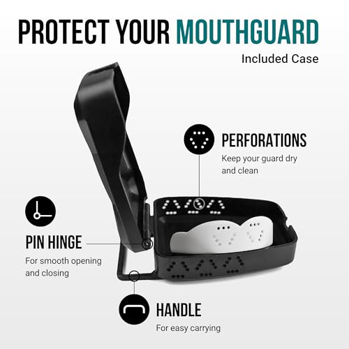 SISU 3D Mouthguard Adult Charcoal Black with Case – Remoldable Sports Guard