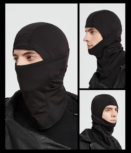 Winter Windproof Thermal Balaclava Ski Mask - Black Plain