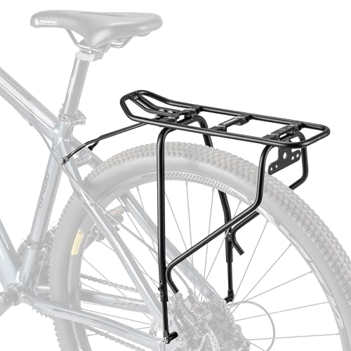 PINNAMAX Bike Rear Rack with MIK Adapter – Adjustable 26"-29" Pannier Carrier, 60lb Capacity