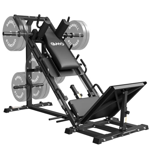 Leg Press Hack Squat Machine Combo - 45-Degree, Black