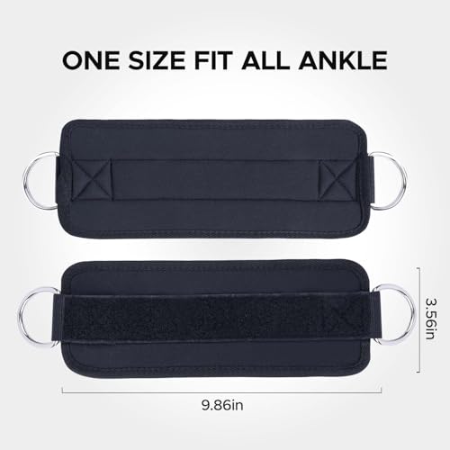Adjustable Fitness Ankle Straps for Cable Machines - Black, 2PCS