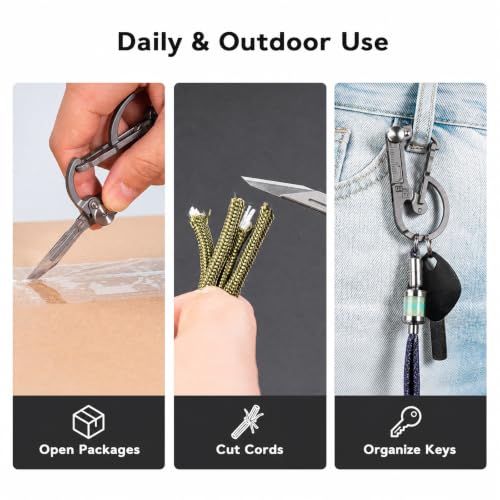 Titanium Carabiner with Dual-Bit Screwdriver & Safety Lock — Compact EDC Multi-Tool