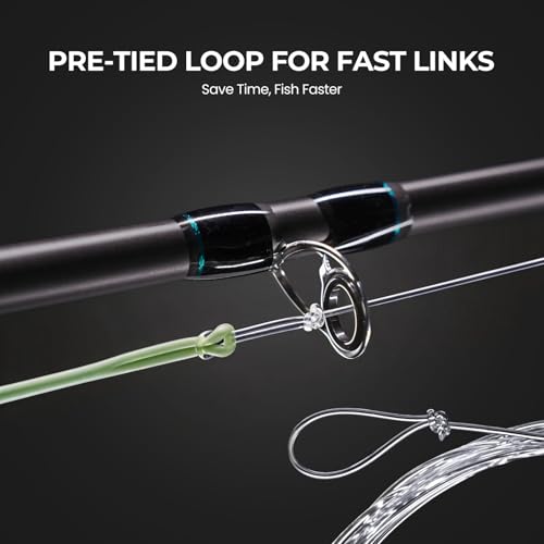 9ft Tapered Fly Fishing Leader with Pre-Tied Loop - 6 Pack