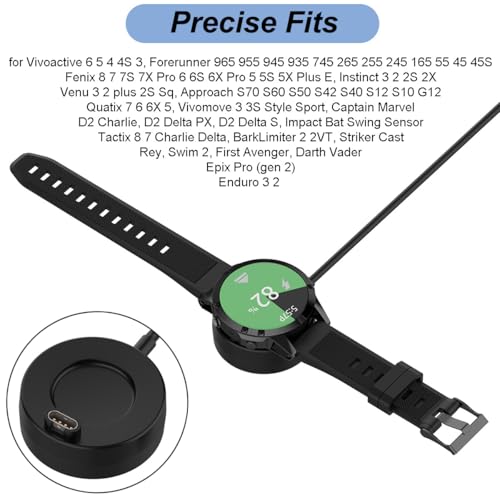 Garmin Watch Charger - USB C Charging Cable for Multiple Models