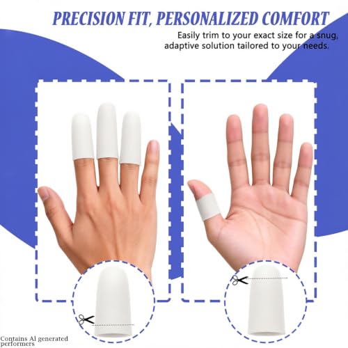 14pcs Silicone Gel Finger Protectors - White Fingertips Cots