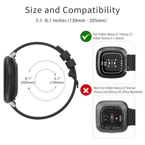 Fitbit Versa 4/3 & Sense 2/Sense Replacement Bands - Black, Blue, Grey