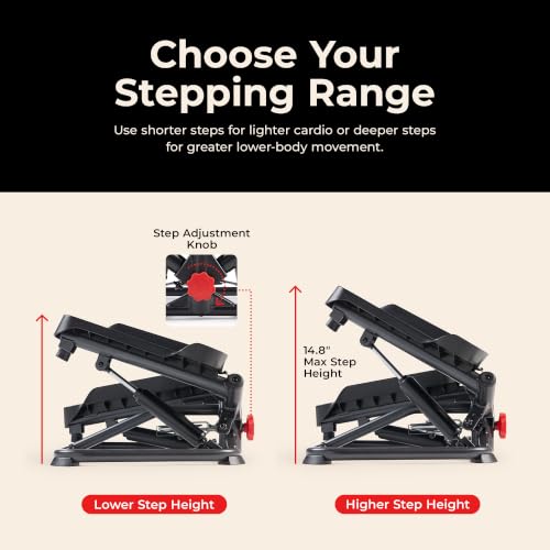 Twist Stair Stepper with Resistance Bands - Black Onyx