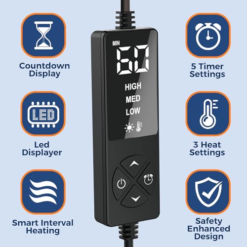 Hand Heating Pad for Arthritis and Tendonitis, Heated Wrist Wrap Thumb Brace for Carpal Tunnel Relief with 3 Heat & 5 Timer Settings for Left & Right Hand (S/M)