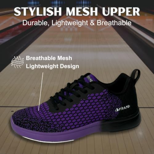 Lightweight Women's Seamless Mesh Bowling Shoes - Black/Purple