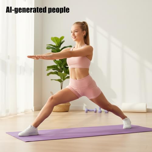Girls High Waisted Athletic Shorts for Dance & Yoga - Pink, 7-8 Years
