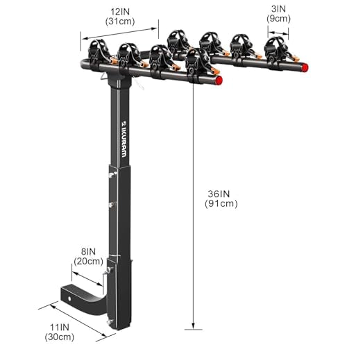 4-Bike Hitch Rack for Cars, Trucks & SUVs - Foldable & Durable
