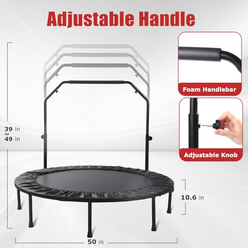 50" Foldable Rebounder Trampoline with Handle - 450 lbs Capacity