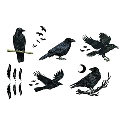 WIRESTER Decal Vinyl Wall Stickers Decoration for Home Office Living Room Wall Bathroom, Ravens Crows