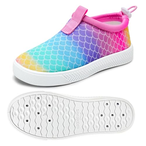 WateLves Toddler Water Shoes 12 Little Kid Fishscales Quick Dry Aqua Sneakers for Beach & Play