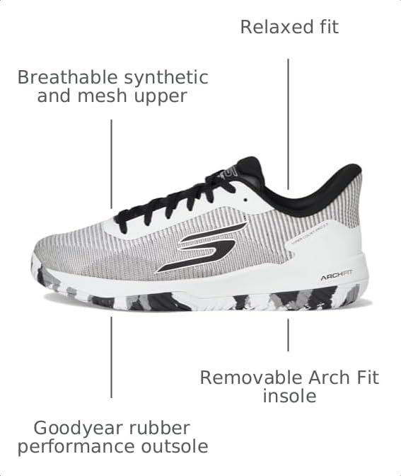 Men's Pickleball Shoes with Arch Fit Insole & Ultra Go Midsole