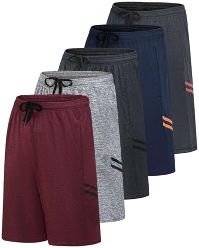 Men's Dry Fit Basketball Shorts - 5 Pack, X-Large