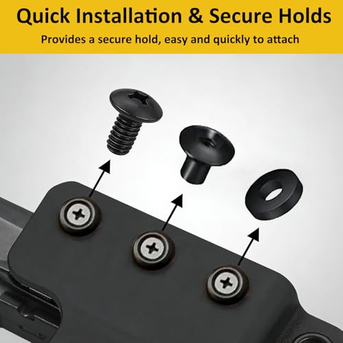 Black Chicago Screws 1/4 Inch - 10 Pack Holster & Sheath Fastener Kit