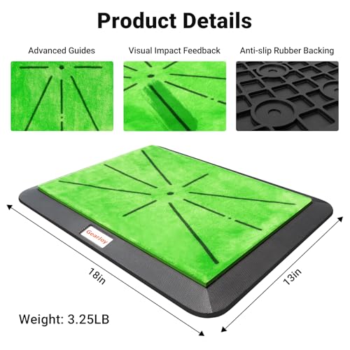 GearJoy Heavy Base Suede Golf Practice Mat for Backyard, Office & Garage—Premium Turf Training