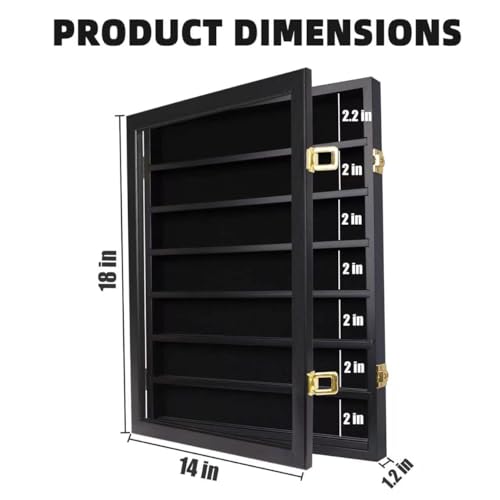 Military Challenge Coin Display Case Wall Frame with Lockable Acrylic Door