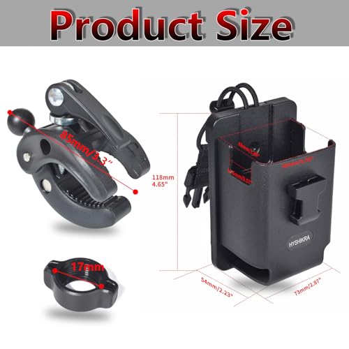 Universal Radio Clamp Mount for Handheld Two-Way Radios - Fits Handlebar Ranges 0.6'' to 1.77''