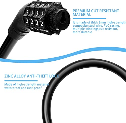 High Security Portable Bike Lock with 4-Digit Combination
