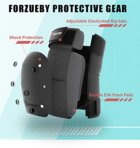 Knee Pads, Elbow Pads & Wrist Guards Set - Black, Medium