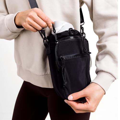 Water Bottle Sling Crossbody Bag with Pockets for Essentials