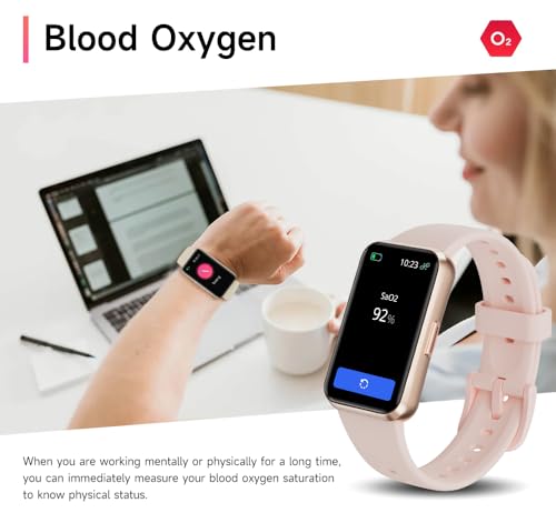 USMECBL Black Fitness Tracker with Heart Rate, SpO2, Sleep Monitor & 1.47” OLED