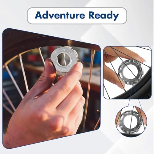 6-in-1 Bicycle Spoke Wrench Tool - Hardened Steel Rim Truing Kit