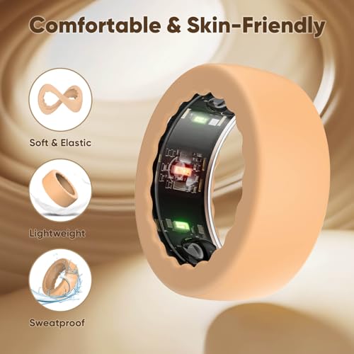 Ultra-Thin Silicone Ring Cover for Oura Ring Gen 4/3 - 4 Pack Black
