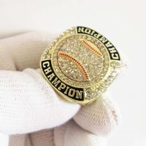 Baseball Championship Ring Trophy Set - 12 Pcs, Size 10, Gold