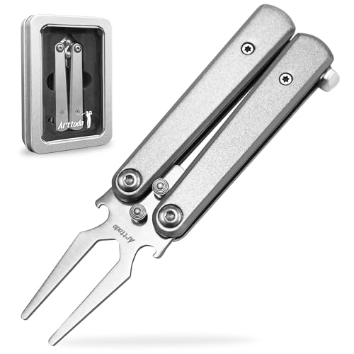 Arttodo Silver Foldable Golf Divot Repair Tool with Bottle Opener