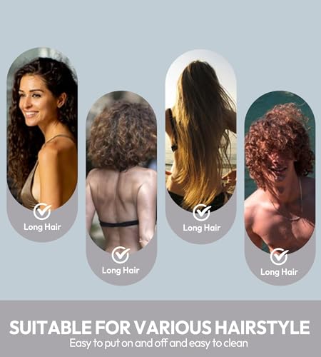 Long Hair Swim Cap - Durable Silicone Swim Hat for Women & Men - 1 Pack - Black