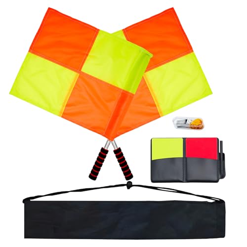 Referee Flag Set with Cards, Whistle, and Lanyard - Color A01