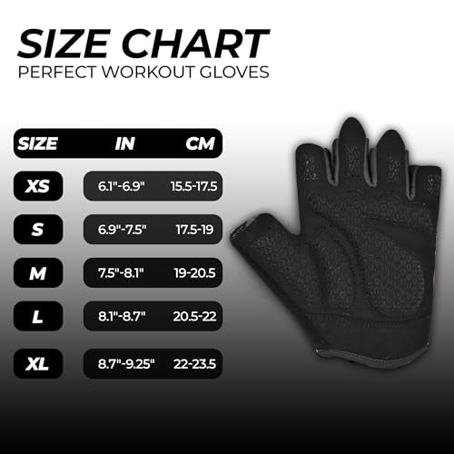 Workout Gloves for Men & Women - Large Black Weight Lifting Gloves with Non-Slip Palm
