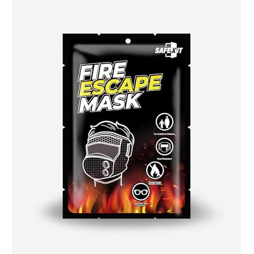 Emergency Fire Escape Smoke Face Cover Mask ? Home Essentials For Survival Rescue Device Protection with Moisture Barrier, Heat-Resistant Goggles, & Calming Extracts (Use it in case of fire)