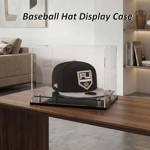 Clear Acrylic Hat Display Case for Baseball Caps & Mini Helmets