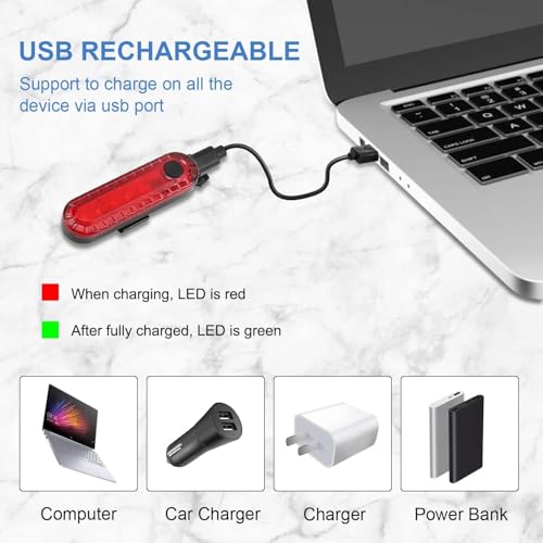 Rechargeable 5-LED Bicycle Tail Light with 4 Modes