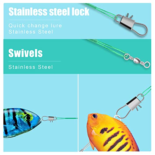 40pcs Fishing Leaders - Anti-Bite Stainless Steel Wire - Green