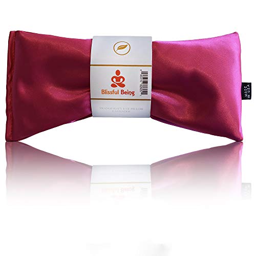 Lavender Eye Pillow - Hot or Cold Weighted Satin Mask - Hot Pink