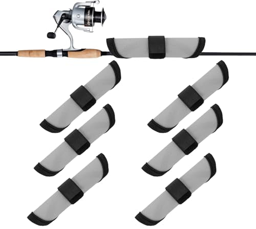 Fishing Lure Covers - 5.9" Rod Lure Wraps, Gray - 6 Pack