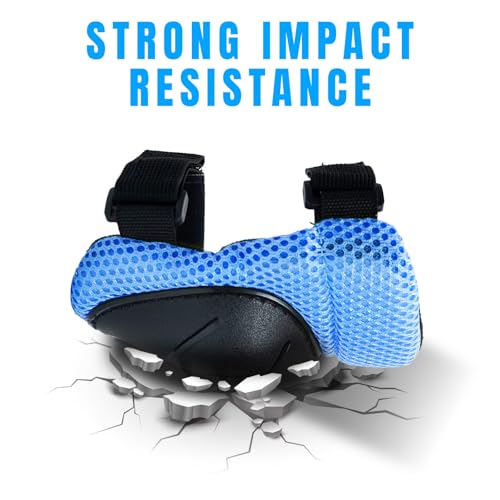Kids Protective Gear Set - Knee Pads, Elbow Pads, Wrist Guards - Blue - Free Size (4-12 Years)