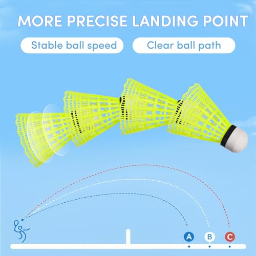 12 Pack Nylon Badminton Shuttlecocks - Durable & Stable Birdies