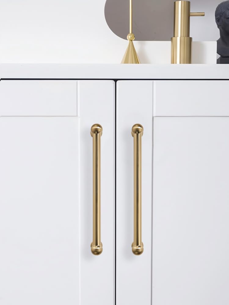 ZAUYX 10 Pack 10 Inch Hole Center Champagne Bronze Cabinet pulls Solid Heavy Duty Drawer Handles Dresser Handles Cabinet Handles Bathroom Cabinet Handles